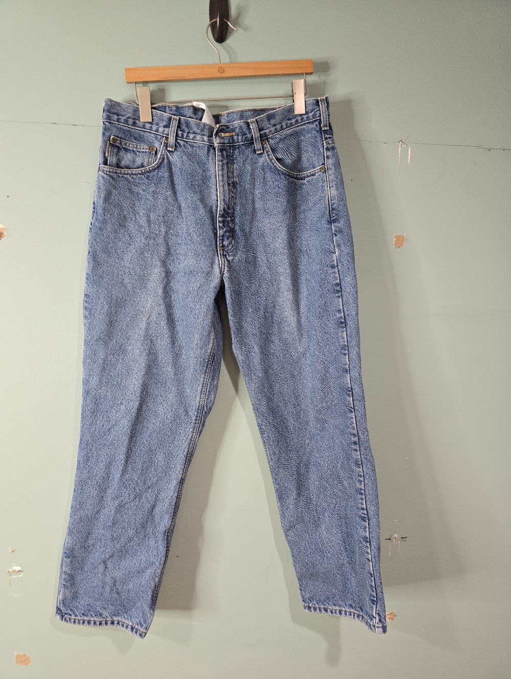 Carhartt Jeans Flannel Lined B172 DST Relaxed Fit Size 36x30 Blue Denim Mens